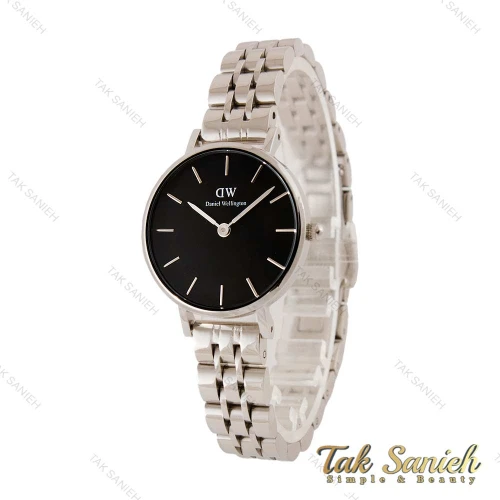 ساعت دنیل ولینگتون زنانه نقره ای صفحه مشکی اسمال DW-4464-28-L