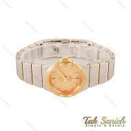 ساعت امگا زنانه دورنگ طلایی صفحه طلایی خطی Omega-4470-L