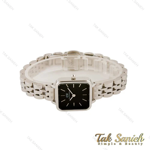 ساعت دنیل ولینگتون زنانه مربعی نقره ای صفحه مشکی DW-4475-L