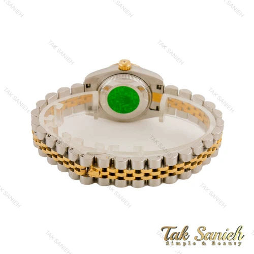 ساعت رولکس زنانه دورنگ طلایی صفحه آبی مهندسی Rolex-4483-L