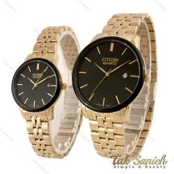 ساعت سیتیزن ست طلایی صفحه مشکی Citizen-4490-S