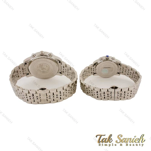 ساعت ست سیتیزن VIP سه موتوره نقره ای صفحه مشکی Citizen-4503-S