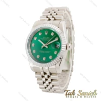 ساعت رولکس دیت جاست مردانه نقره ای صفحه سبز Rolex-4508-G