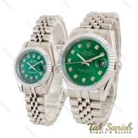 ساعت ست رولکس دیت جاست نقره ای صفحه سبز Rolex-4510-S