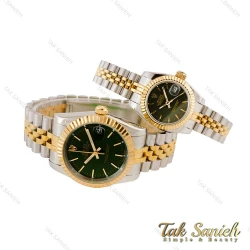 ساعت رولکس ست دورنگ طلایی صفحه سبز ایندکس خط Rolex-4514-S