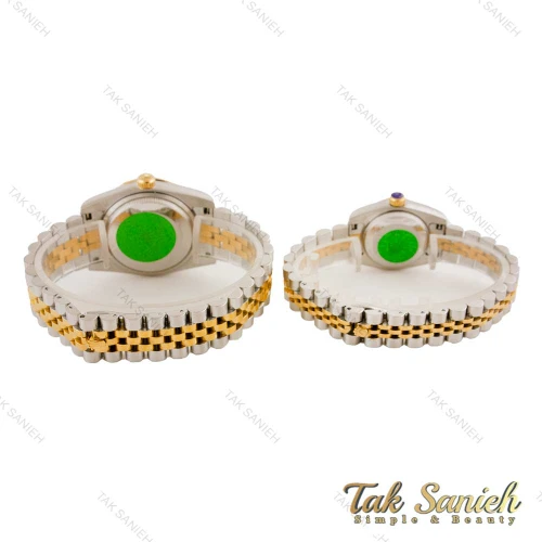 ساعت رولکس ست دورنگ طلایی صفحه سبز ایندکس خط Rolex-4514-S