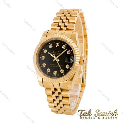 ساعت رولکس طلایی زنانه صفحه مشکی Rolex-4523-S-L