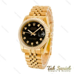 ساعت رولکس مردانه طلایی صفحه مشکی Rolex-4525-G