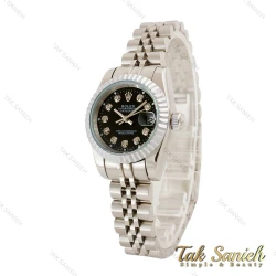 ساعت رولکس زنانه نقره ای صفحه مشکی اسمال Rolex-4532-S-L