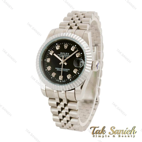 ساعت رولکس نقره ای صفحه مشکی Rolex-4534-G