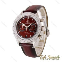 ساعت امگا اسپیدمستر مردانه بند چرم زرشکی Omega-4545-G