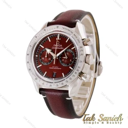 ساعت امگا اسپیدمستر مردانه بند چرم زرشکی Omega-4545-G