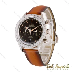 ساعت امگا مردانه مدل اسپیدمستر بند چرم قهوه ای Omega-4546-G