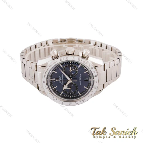 ساعت امگا سه موتوره مردانه مدل اسپیدمستر نقره ای سرمه ای Omega-4549-G