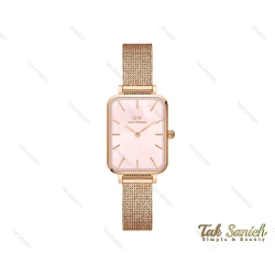 ساعت دنیل ولینگتون زنانه مستطیلی رزگلد صفحه صورتی DW-4053-L