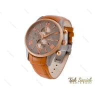 ساعت رومانسون مردانه سه موتوره بندچرم عسلی Romanson-5085-G