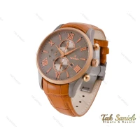 ساعت رومانسون مردانه سه موتوره بندچرم عسلی Romanson-5085-G