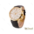 ساعت رومانسون سه موتوره مردانه طلایی بند چرمی Romanson-5086-G