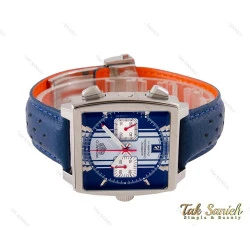 ساعت تگ هویر موناکو بند چرم مردانه سرمه ای Tag-Heuer-5091-G