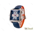 ساعت تگ هویر موناکو بند چرم مردانه سرمه ای Tag-Heuer-5091-G