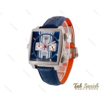 ساعت تگ هویر موناکو بند چرم مردانه سرمه ای Tag-Heuer-5091-G