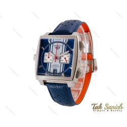 ساعت تگ هویر موناکو بند چرم مردانه سرمه ای Tag-Heuer-5091-G