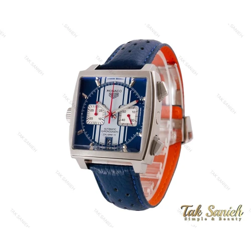 ساعت تگ هویر موناکو بند چرم مردانه سرمه ای Tag-Heuer-5091-G