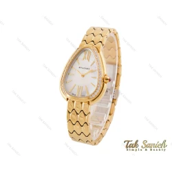ساعت بولگاری زنانه ماری طلایی سفید نگین دار Bvlgari-4055-L