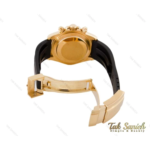 ساعت رولکس دیتونا مردانه طلایی بند رابر Rolex-4064-G