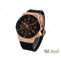 ساعت هابلوت مردانه سه موتوره رزگلد مشکی Hublot-4075-G
