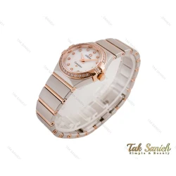 ساعت امگا کانسلیشن زنانه رزگلد سیلور نگین دار Omega-4076-L
