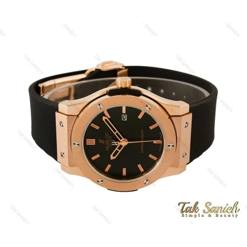 ساعت هابلوت مردانه تک موتوره رزگلد کوارتز Hublot-4090-G