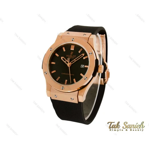ساعت هابلوت مردانه تک موتوره رزگلد کوارتز Hublot-4090-G