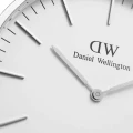 ساعت دنیل ولینگتون مردانه نقره ای بند چرم قهوه ای DW-4100-G