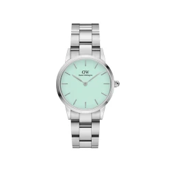 ساعت دنیل ولینگتون زنانه آیکونیک لینک سیلور سبز اسمال DW-4105-L