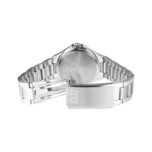 ساعت کیو کیو مردانه تقویم دار استیل صفحه مشکی QQ-4554-G