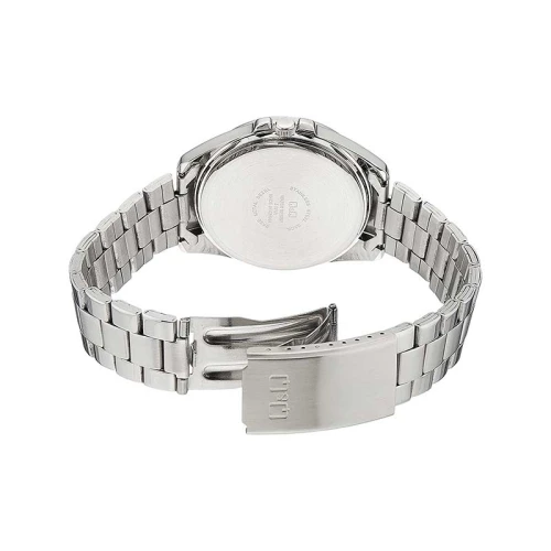 ساعت کیو اند کیو مردانه نقره ای صفحه طوسی دو تقویم QQ-4556-G