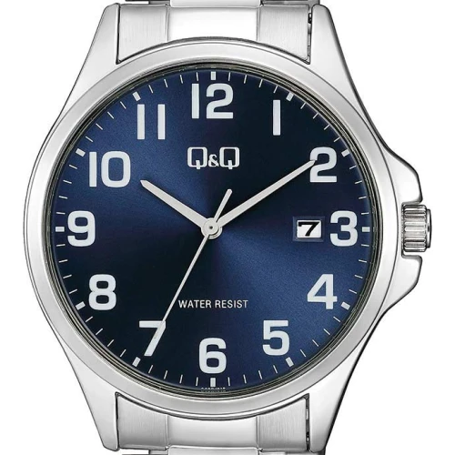 ساعت کیو اند کیو مردانه استیل صفحه سرمه ای QQ-4563-G