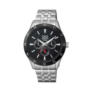 ساعت کیو اند کیو مردانه سه موتوره استیل صفحه مشکی QQ-4583-G