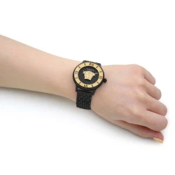 ساعت ورساچه زنانه مشکی صفحه طلایی Versace-4772-L