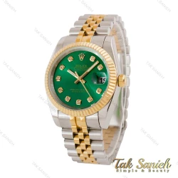 ساعت رولکس مردانه دورنگ طلایی صفحه سبز Rolex-4790-G