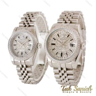 ساعت ست رولکس دیت جاست صفحه فول نگین نقره ای Rolex-4794-S