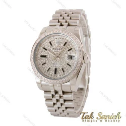 ساعت رولکس مردانه صفحه فول نگین نقره ای Rolex-4795-G