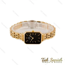 ساعت DW زنانه مستطیلی بندفلزی طلایی صفحه مشکی DW-4813-L
