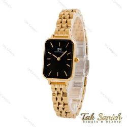 ساعت DW زنانه مستطیلی بندفلزی طلایی صفحه مشکی DW-4813-L