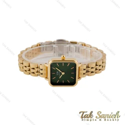 ساعت DW زنانه مربعی بند فلزی طلایی صفحه سبز DW-4814-L