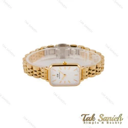 ساعت DW زنانه مستطیلی بند فلزی طلایی صفحه سفید DW-4815-L