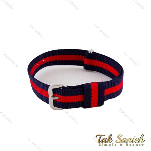 بند برزنتی ساعت دنیل ولینگتون زنانه سرمه ای قرمز نقره ای DW-Strap-4824-L