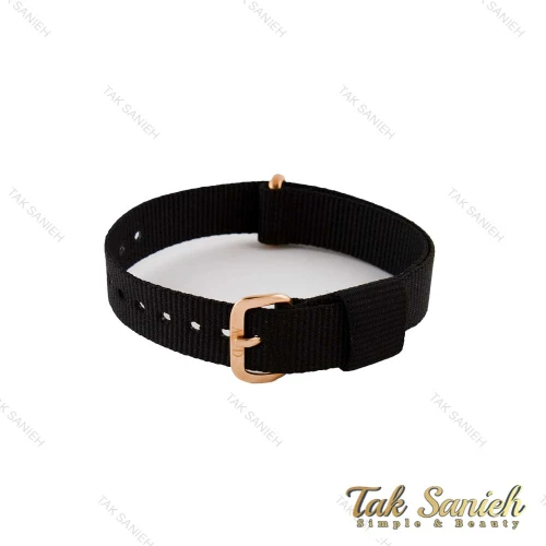 بند ساعت دنیل ولینگتون زنانه برزنتی مشکی رزگلد DW-Strap-4830-L