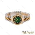 ساعت رولکس زنانه دورنگ طلایی صفحه سبز مشکی Rolex-5223-L